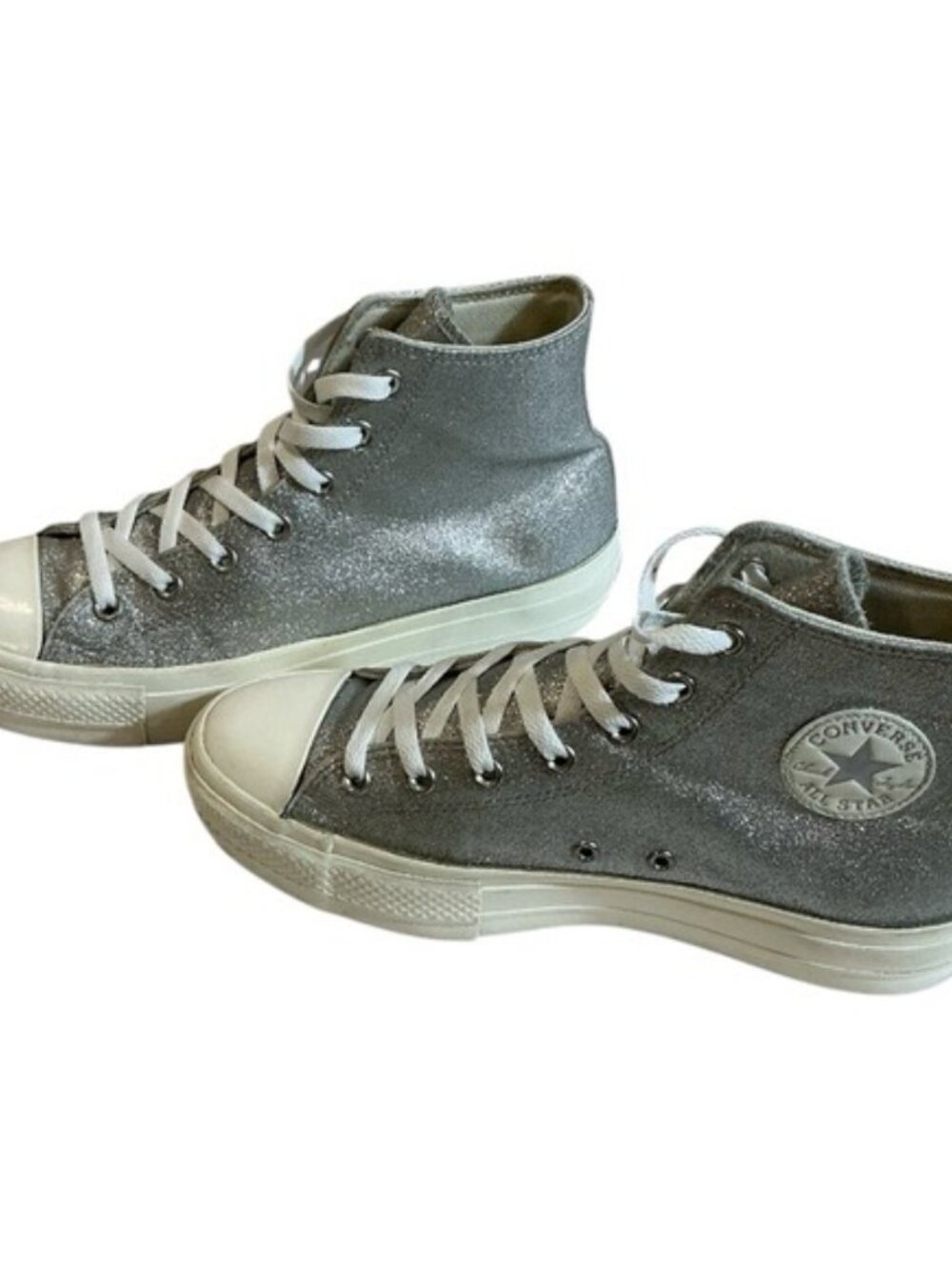 Converse Chuck Taylor All Star Glitter High Tops Platform Women’s Sneaker Size 9 - Picture 3 of 9